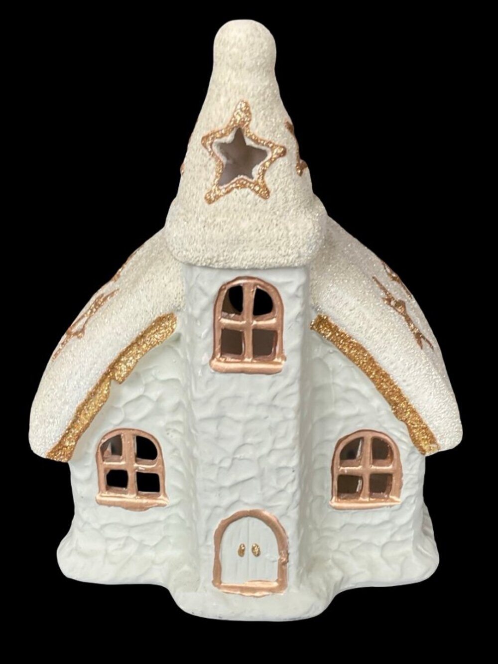 Hand Painted Holiday Building Tealight Holders